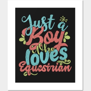 Just A Boy Who Loves Equestrian Gift product Posters and Art